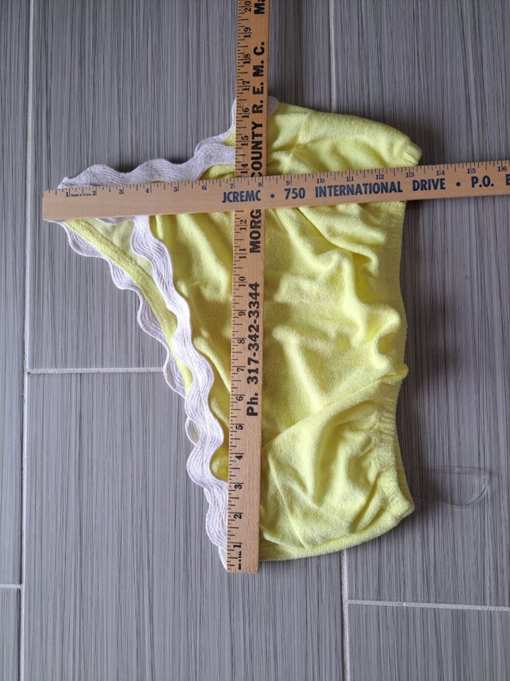 New Jordan Set Terry Lemon Crop Top & Pants Elastic Waist Rickrack Details Large - Picture 9 of 9